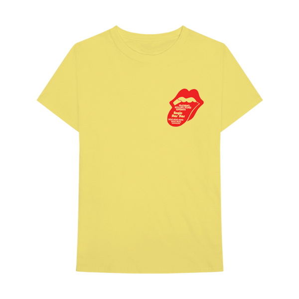 yellow rolling stones t shirt